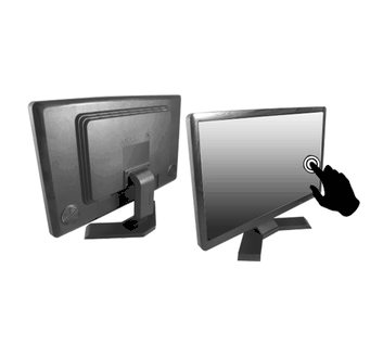 Plastic case, 18.5" LCD monitor, 1366 x 768, 300 nits  VGA Input with 5 Wire Resistive Touch Screen and USB Controller, External Power Adapter with 110/220 VAC auto-switching ****include stand ST03 Table Stand*****