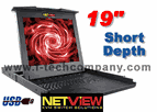 Rack LCD Monitor KVM: 1U Rackmount 19" LCD Monitor (Combo Free PS/2 or USB) Keyboard w/ optional Touch Pad (Model: NVP1419Ue) & Trackball (Model: NVP1419Ub)