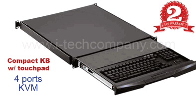 Rackmount Keyboard Drawer PS/2 4-Port KVM Notebook keyboard w/ touchpad: Model: NK-401t