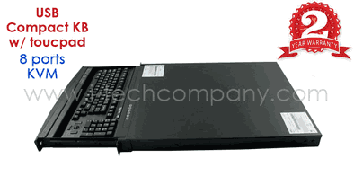 Rackmount Keyboard Drawer USB KVM 8-port KVM, Compact Keyboard w/ touchpad: (Model: NK-S801t)