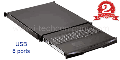 Rackmount Keyboard USB KVM Drawer 8-port USB KVM, w/ Notebook keyboard & touch pad: (Model: NK-S801e)
