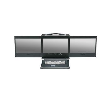 Rugged 3-LCD Screen Portable Computer System 17" 1920x1080  High Resolution LED LCD with Tempered Glass Protection (No M/B, CPU, MEM, HDD, DVDRW and OS) chassis enclosure w/o internal components like M/B, CPU, MEM, HDD, DVDRW and OS, w/o PSU 
