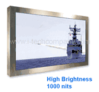 Rugged Completely Sealed Full IP66/NEMA4 Stainless Steel Chassis/Surface Mount 46", LCD Monitor, 1920 x 1080, 1000 nits, with Glass, VGA and DVI input. (Model: SCHW4600HB-SIP)