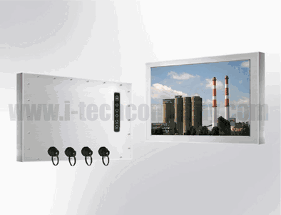 Rugged Completely Sealed Full IP66 Stainless Steel Chassis 12.1" Wide LCD monitor , Resolution 1280 x 800, 1000 nits, Intel Atom BayTrail, Celeron-J1900 quad cores Processor with Projective Capacitive Touch (1-2mm) USB Controller (Model: ECHW1210HB-SIP-BT-PCT)