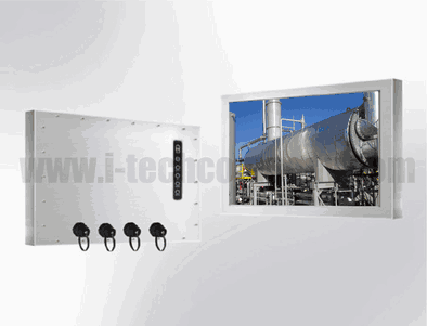 Rugged Completely Sealed Full IP66 Stainless Steel Chassis 15.6" Wide LCD monitor , Resolution 1920x1080, 250 nits, WV(160/160), WT(0/50), Intel Atom BayTrail, Celeron-J1900 quad cores Processor with Projective Capacitive Touch (1-2mm) USB Controller (Model: ECHW1560AWT-SIP-BT-PCT)