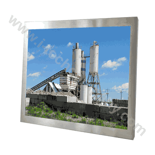 Rugged Completely Sealed Full IP66/NEMA4X Stainless Steel Chassis/Surface Mount, 19" LCD monitor, 1280x1024, 300nits, with Glass, VGA and DVI input. with 5 Wire Resistive Touch Screen and USB Controller