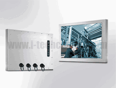 Rugged Completely Sealed Full IP66 Stainless Steel Chassis 19" LCD monitor , Resolution 1280 x 1024, 250 nits, Intel Atom BayTrail, Celeron-J1900 quad cores Processor with Projective Capacitive Touch (1-2mm) USB Controller (Model: ECH1900-SIP-BT-PCT)