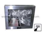 Rugged Completely Sealed IP66/NEMA4X Stainless Steel Chassis/Surface Mount, Water/Dust proof 10.4" LCD monitor, 1024x768, 350 nits, without speaker VGA input, Rear OSD, VESA Mount, with Capacitive Touch and USB Controller (Model: ECH1040B-SIP-TC)