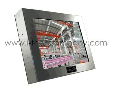 Rugged Completely Sealed IP66/NEMA4X Stainless Steel Chassis/Surface Mount Water/Dust proof 19" LCD monitor LED backlight, 1280 x 1024, 250 nits, with 2mm AR glass, VGA and DVI input (Model: SCH1900-SIP)