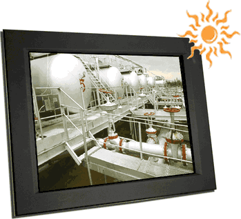 Rugged industrial Sunlight readable Panel Mount LCD 800 Nits Monitor 19" w/ S-Video, Composite Video input & optional touch screen (Model iNHAP-1900AV)