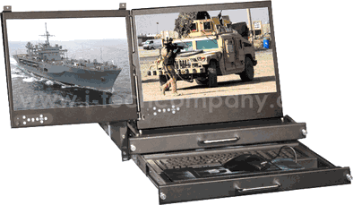 Ruggedized 3U Dual LCD/KB Drawer 3U 26 Deep Dual LCD/Keyboard Drawer w/ 2 x 17 Wide 1920x1200 (WUXGA) Monitors (Model: DRP2DW17-R1u)