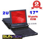 SUN Solaris Compatible Keyboard 2U Rackmount 17" LCD  Keyboard Drawer with 16-port USB KVM (SunView: SNK217-16)
