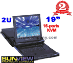 SUN Solaris Compatible Keyboard 2U Rackmount 19" LCD Keyboard Drawer with 16-port CAT5 KVM Over IP Switches (Local + Remote IP KVM) USB KVM. (Model: SNK219-CIP16)