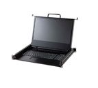 Ultra Compact Short Depth 1U, Single Slide Rail, 17.3" 1920x 1080 LCD keyboard Drawer VGA D-Sub 15 pin or DVI Input, USB or PS/2 keyboard Mouse