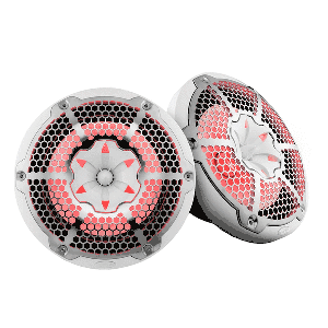 DS18 HYDRO 10" 2-Way Speakers with Bullet Tweeter & Integrated RGB LED Lights - White, NXL-10M/WH