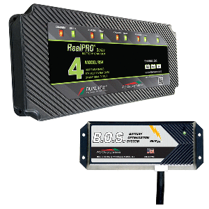 Dual Pro RS4 4 Bank Battery Charger with 2 Bank Battery Optimization, 120/240V to 12/24V, 24 Amp