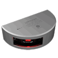 Lopolight Series 101-002 - Port Side Light - 1NM - Vertical Mount - Red - Silver Housing, 101-002