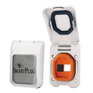 SmartPlug Data Port Case/Inlet Only - White Cover w/One Blank Plug & One Open Port BDBPW