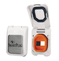 SmartPlug Data Port Case/Inlet Only - White Cover w/One Blank Plug & One Open Port BDBPW
