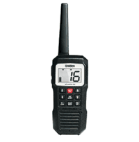 Uniden Atlantis 155 Handheld Marine Radio + Plano Dry Storage Box - Waterproof Floating VHF Combo