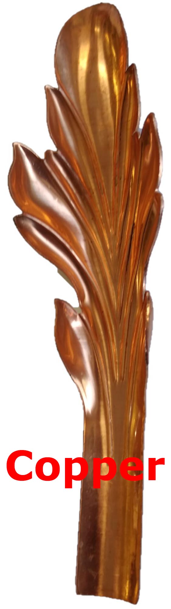 Solid Copper Stamping L216 Formed Acanthus Leaf Tip Up .032" Thickness