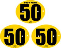 TB Parts Number Plate - Yellow with Black Numbers decal Set