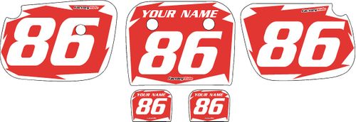 1986-2004 Kawasaki KX60 Custom Pre-Printed Background Red - White Shock by Factory Ride