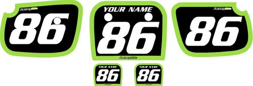 1986-2004 Kawasaki KX60 Pre-Printed Backgrounds Black - Green Bold Pinstripe by FactoryRide