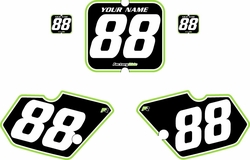 1988-1989 Kawasaki KX80 Black Pre-Printed Backgrounds - Green Pro Pinstripe by FactoryRide 1988-1989 Kawasaki KX80 Black Pre-Printed Backgrounds - Green Pro Pinstripe by FactoryRide
