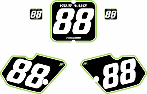 1988-1989 Kawasaki KX80 Black Pre-Printed Backgrounds - Green Pro Pinstripe by FactoryRide