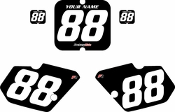 1988-1989 Kawasaki KX80 Black Pre-Printed Backgrounds - White Numbers by FactoryRide 1988-1989 Kawasaki KX80 Black Pre-Printed Backgrounds - White Numbers by FactoryRide
