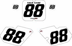 1988-1989 Kawasaki KX80 White Pre-Printed Backgrounds - Black Numbers by FactoryRide 1988-1989 Kawasaki KX80 White Pre-Printed Backgrounds - Black Numbers by FactoryRide