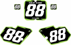 1988-1989 Kawasaki KX80 Black Pre-Printed Backgrounds - Green Shock by FactoryRide 1988-1989 Kawasaki KX80 Black Pre-Printed Backgrounds - Green Shock by FactoryRide