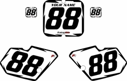 1988-1989 Kawasaki KX80 White Pre-Printed Backgrounds - Black Shock by FactoryRide 1988-1989 Kawasaki KX80 White Pre-Printed Backgrounds - Black Shock by FactoryRide