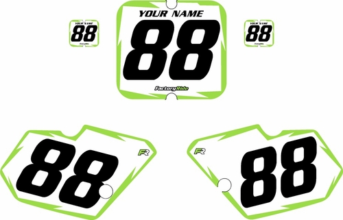 1988-1989 Kawasaki KX80 White Pre-Printed Backgrounds - Green Shock by FactoryRide