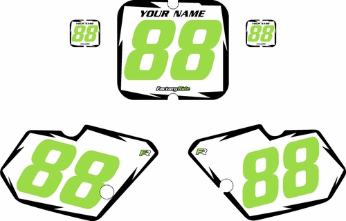 1988-1989 Kawasaki KX80 White Pre-Printed Backgrounds - Black Shock - Green Number by FactoryRide