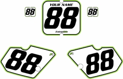 1988-1989 Kawasaki KX80 White Pre-Printed Backgrounds - Green Pro Pinstripe by FactoryRide 1988-1989 Kawasaki KX80 White Pre-Printed Backgrounds - Green Pro Pinstripe by FactoryRide