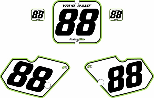 1988-1989 Kawasaki KX80 White Pre-Printed Backgrounds - Green Pro Pinstripe by FactoryRide