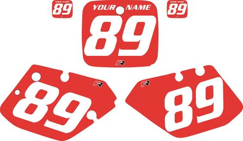 1988 Yamaha YZ250 Pre-Printed Backgrounds Red - White Numbers by FactoryRide