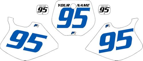 1993-1995 Yamaha YZ125 Custom Pre-Printed White Background - Blue Numbers by Factory Ride