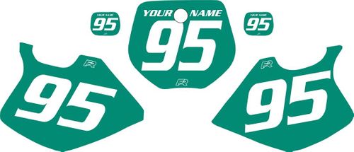 1993-1995 Yamaha YZ125 Green Pre-Printed Backgrounds - White Numbers by FactoryRide