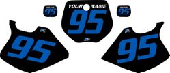 1993-1995 Yamaha YZ250 Custom Pre-Printed Black Background - Blue Numbers by Factory Ride 1993-1995 Yamaha YZ250 Custom Pre-Printed Black Background - Blue Numbers by Factory Ride