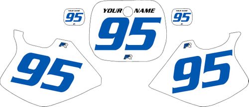 1993-1995 Yamaha YZ250 Custom Pre-Printed White Background - Blue Numbers by Factory Ride