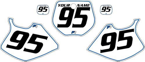 1993-1995 Yamaha YZ250 Custom Pre-Printed White Background - Blue Pinstripe by Factory Ride