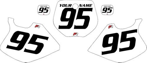 1993-1995 Yamaha YZ250 Custom White Pre-Printed Background - Black Numbers by Factory Ride