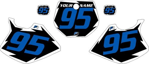 1993-1995 Yamaha YZ250 Pre-Printed Black Background - White Shock Series - Blue Number by Factory Ride