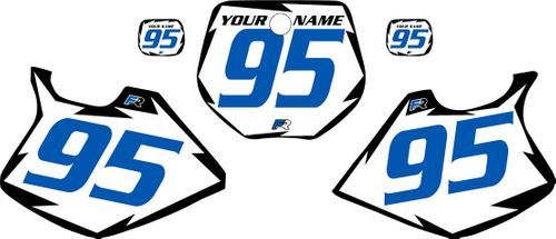 1993-1995 Yamaha YZ250 Pre-Printed White Background - Black Shock Series - Blue Number by Factory Ride