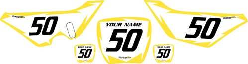 2000-2006 Suzuki JR50 Pre-Printed Backgrounds White - Yellow Shock Series by FactoryRide