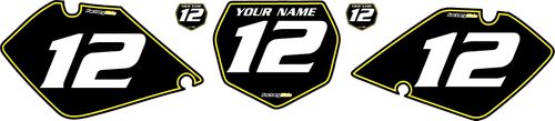 2001-2002 Suzuki RM125 Pre-Printed Backgrounds Black - Yellow Pinstripe by FactoryRide