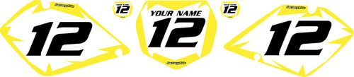 2001-2002 Suzuki RM125 Pre-Printed Backgrounds White - Yellow Shock Series by FactoryRide